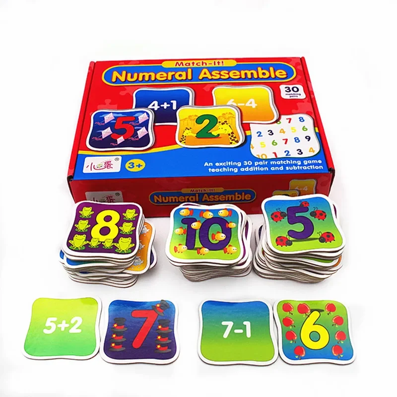 Educational Toys Puzzles For Children Early Learning Kids Board Game Jigsaw Puzzle Card Games Math Toy Numberal Word Assemble