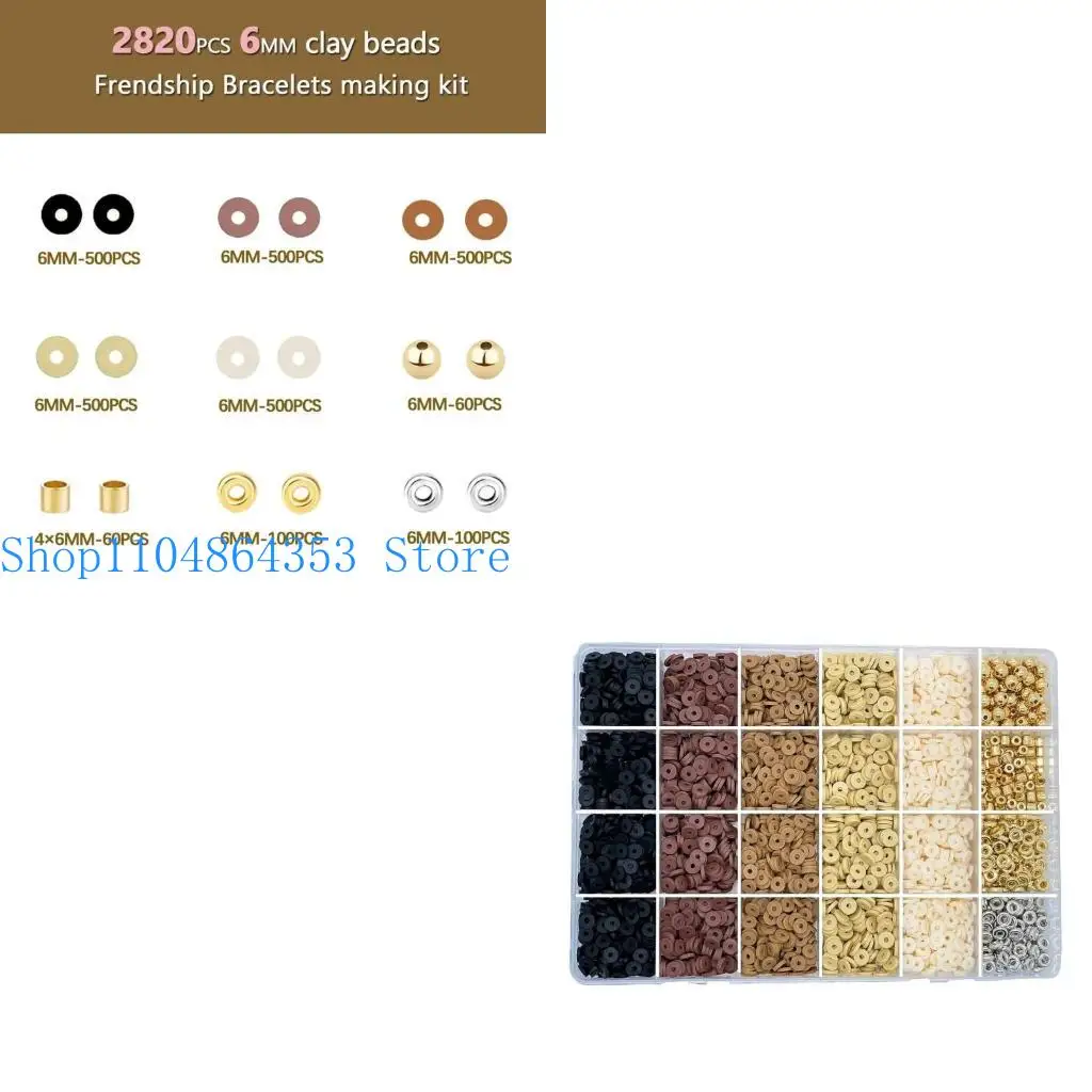 

652F 5 Colors Clay Beads Spacer Charm Beads for DIY Bracelet Necklace Jewelry Making