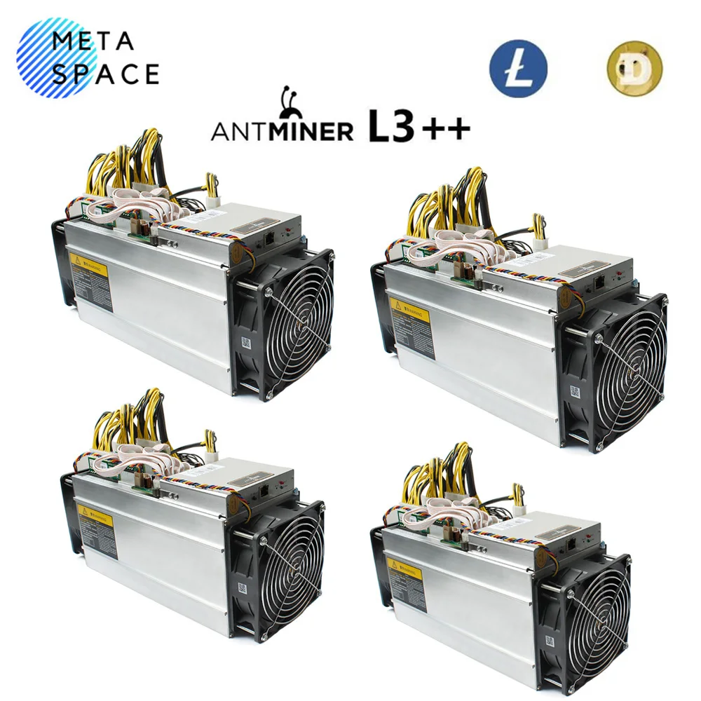 ANTMINER L3++( With power supply and Cable)Scrypt Litecoin Miner 580MH/s LTC Doge Coin Mining Machine ASIC Miner