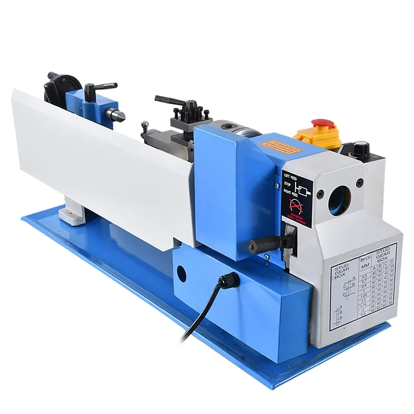 New 0618 110V/220V Mini Lathe Machine Benchtop Metal Lathe Tool Household DIY Small Stainless Steel Metal Processing Lathe