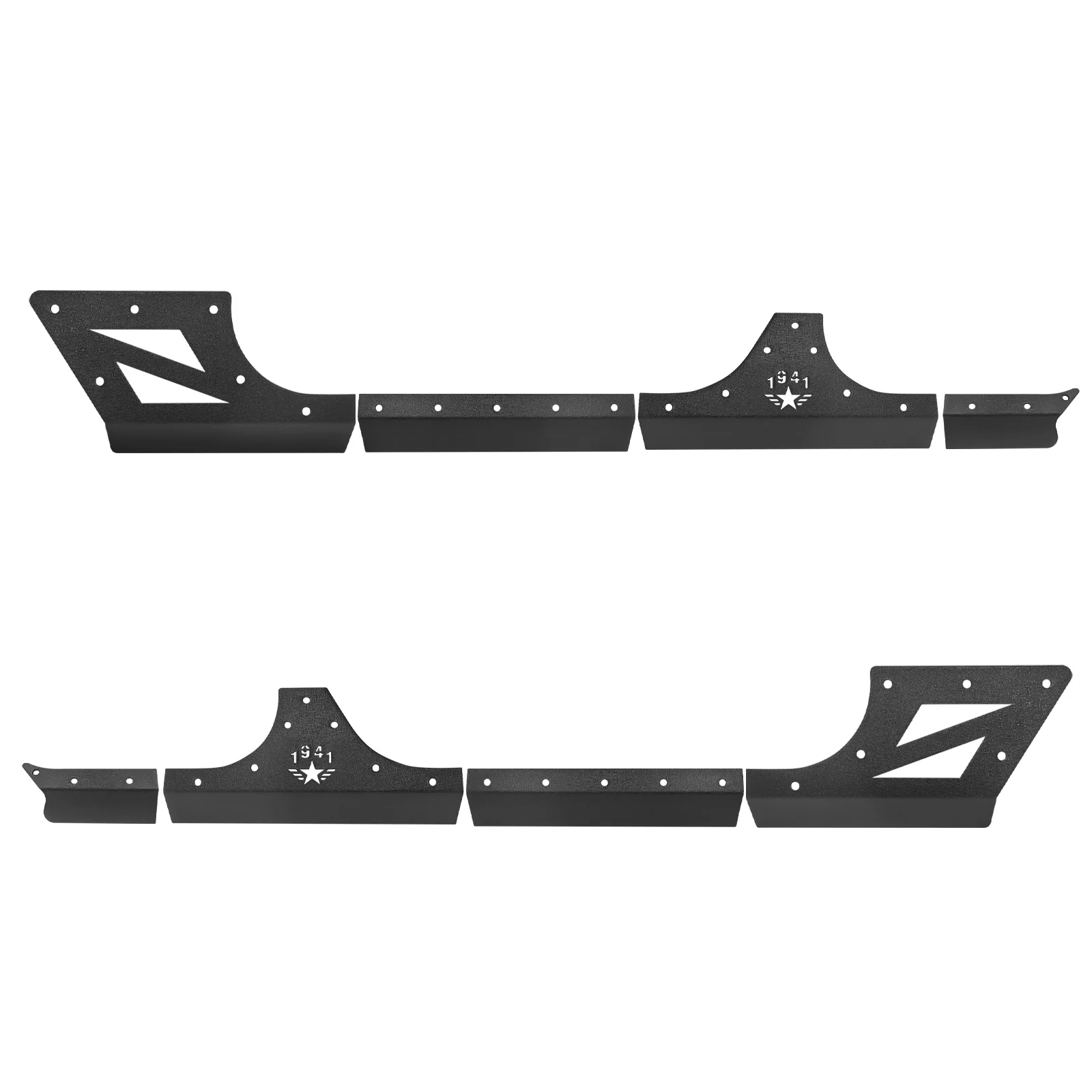 Steel Body Armor Cladding Rocker Guards Fits Jeep Wrangler JK 2007-2018 4-Door