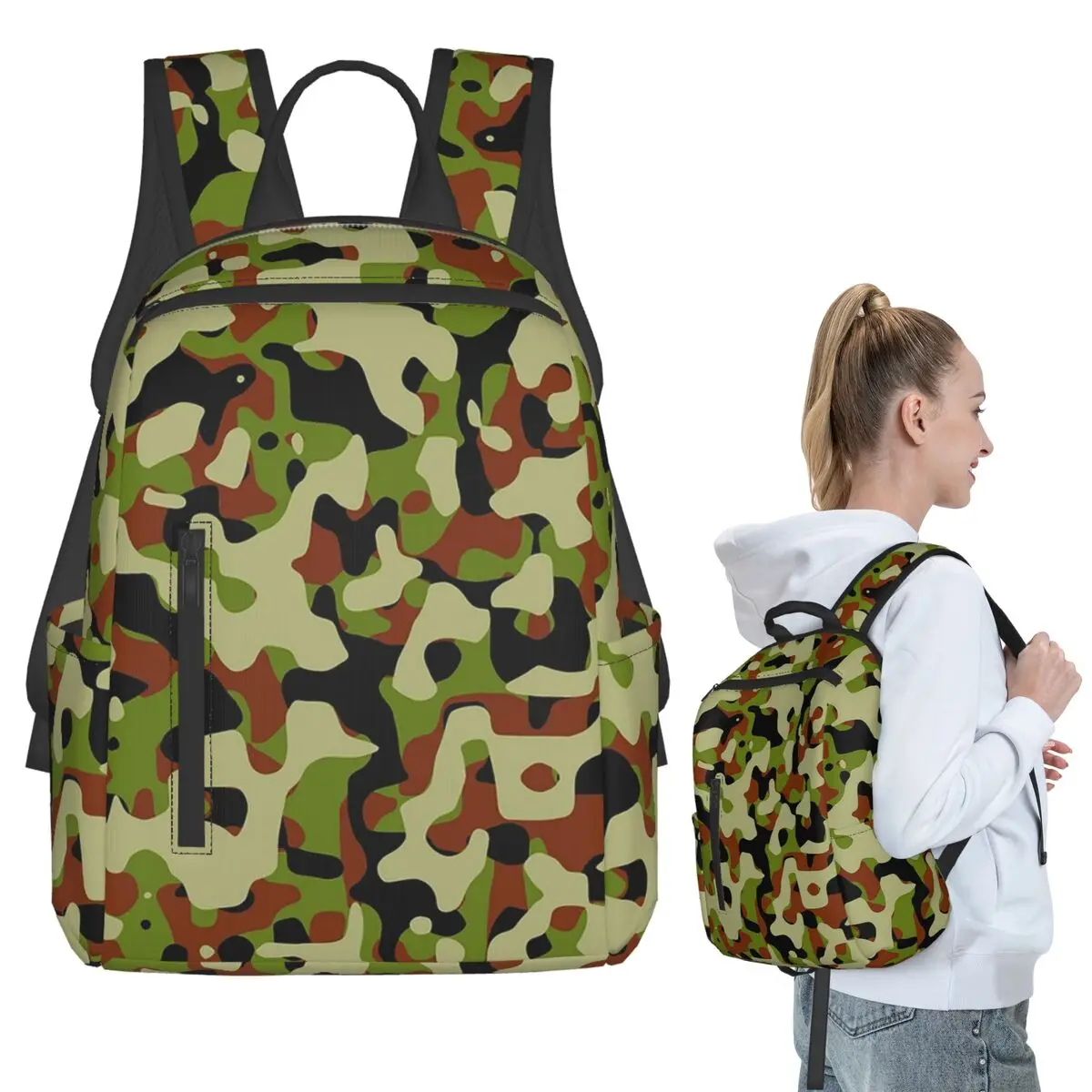 

British Camouflage Backpack Student BookBag Children School Bag Computer Shoulder Bags Men Women