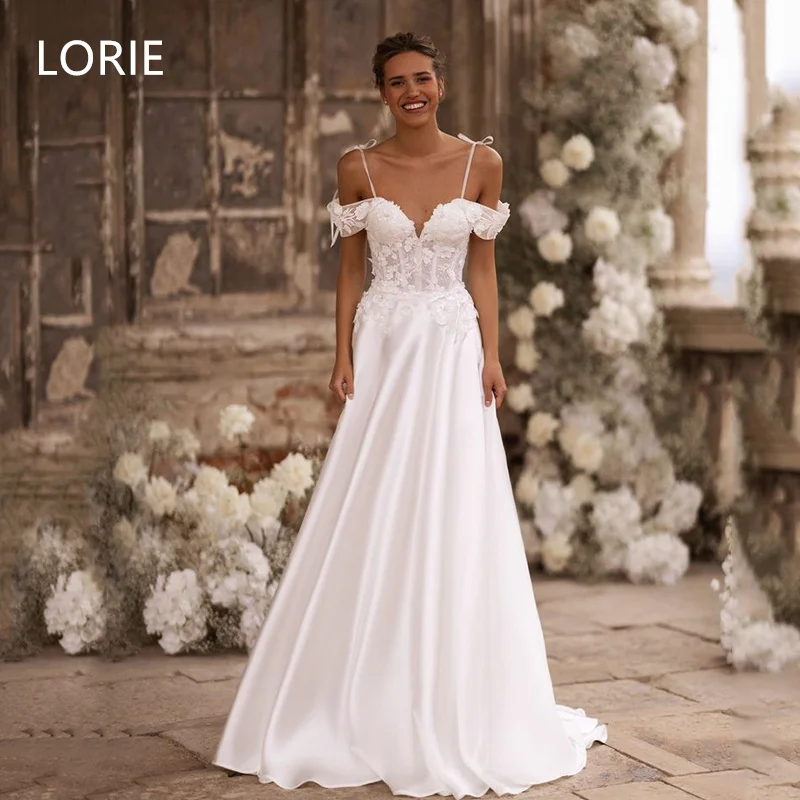 

LORIE Lace A-line Off Shoulder Applique Sexy Wedding Dress Side Split Princess Bridal Gowns Wedding Gown Customized 2025