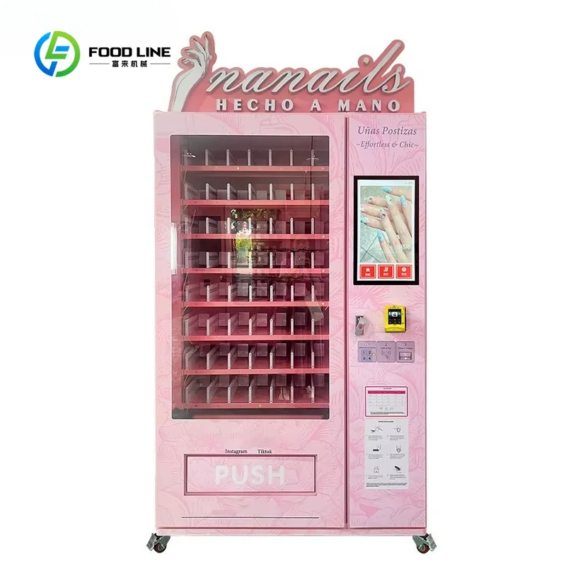Customized Metal Touch Screen Nail Art Vending Machine for Beauty Hair and Eyelash with Bill Acceptor Function and SDK