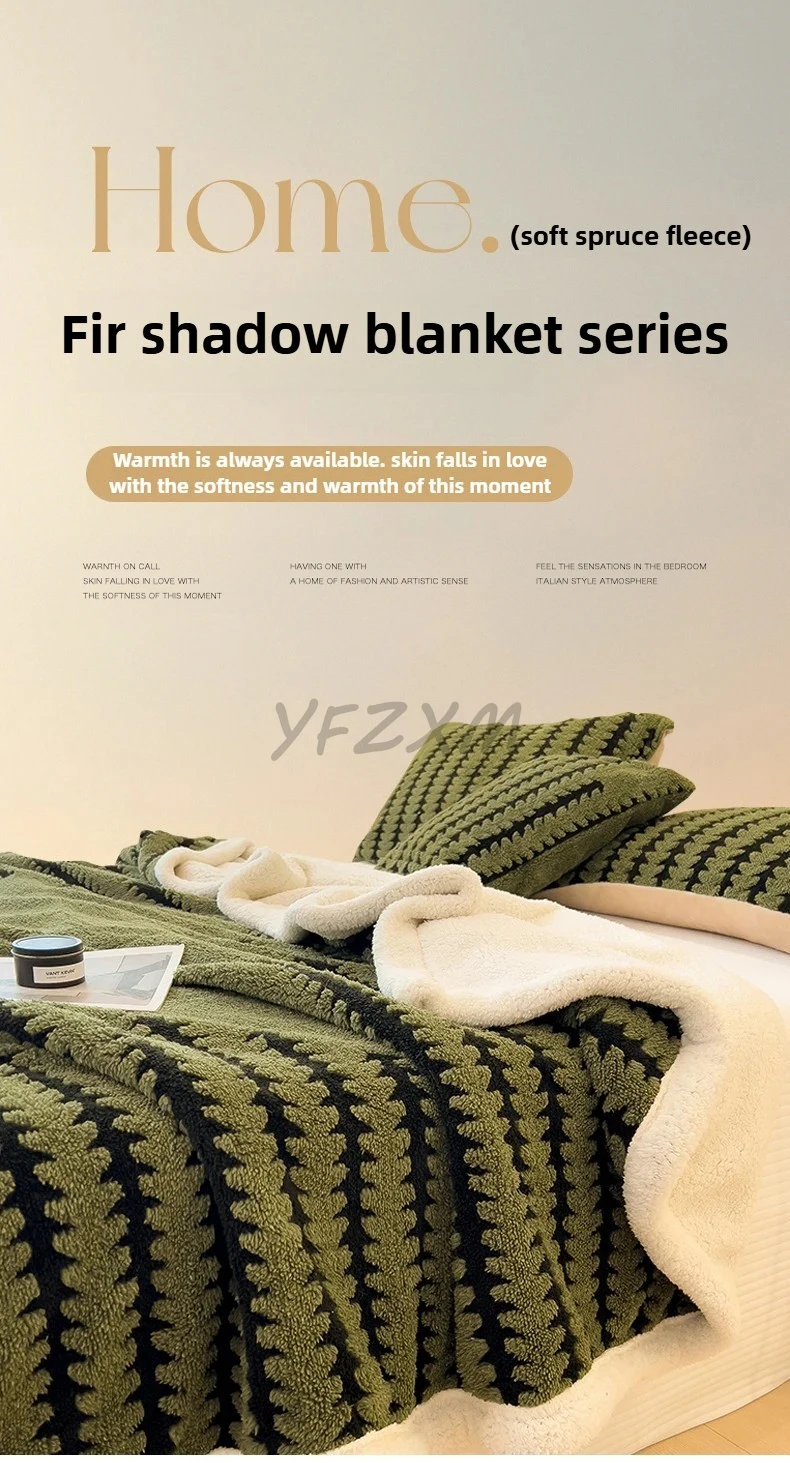 Warm Flannel Autumn Winter Blanket Super Soft Fluffy Queen Blanket Single Double Cozy Skin-friendly Multifunctional Nap Blanket