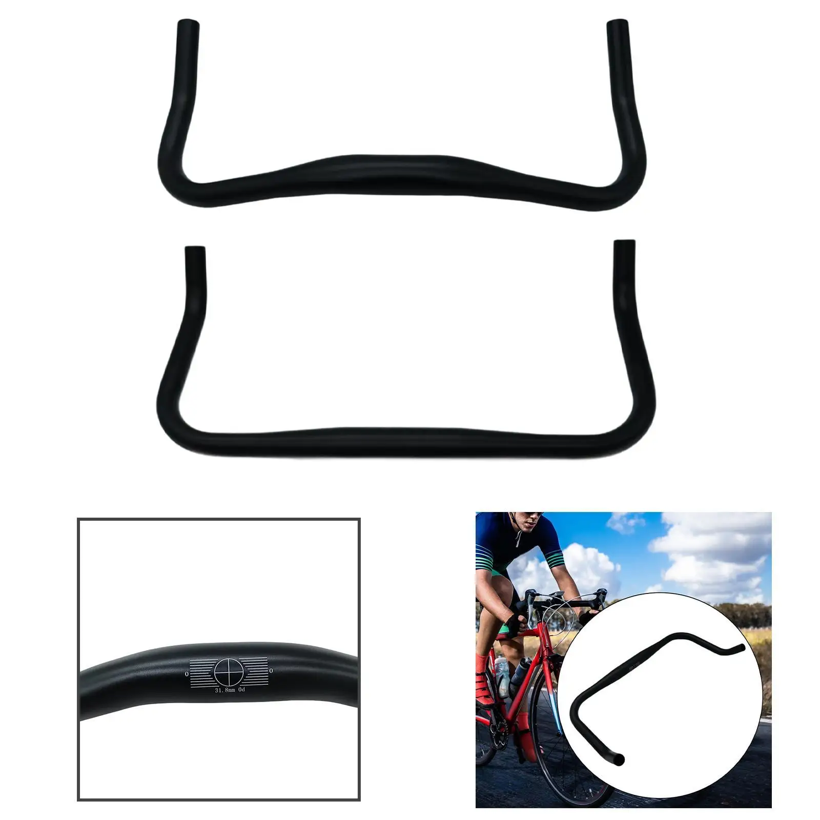 

Black Bicycle Handlebar, 22.2mm Grip Diameter, High Performance, Direct Repair,