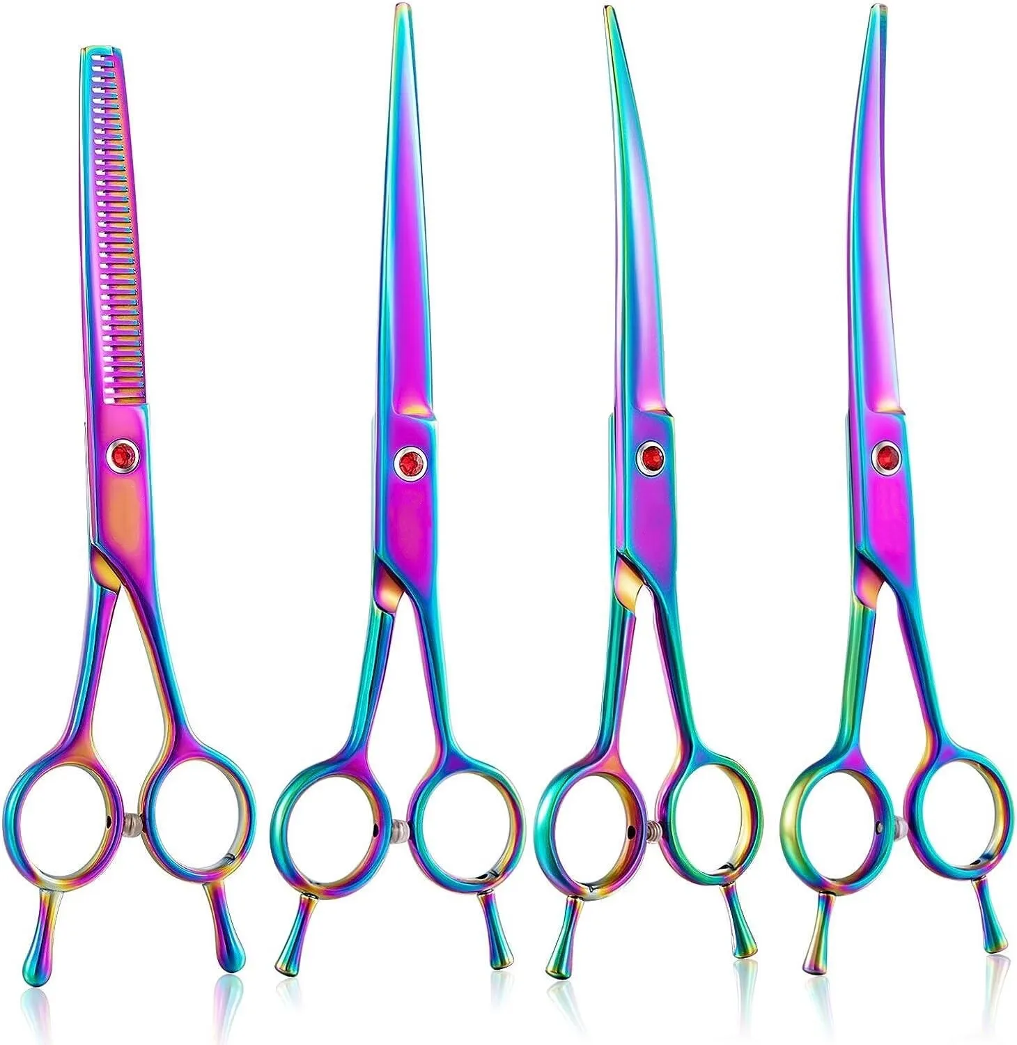 7Inch Pet Grooming Dog Scissors set Right and Left Hand Dog Grooming Hair Shears Professional Thinning Scissors