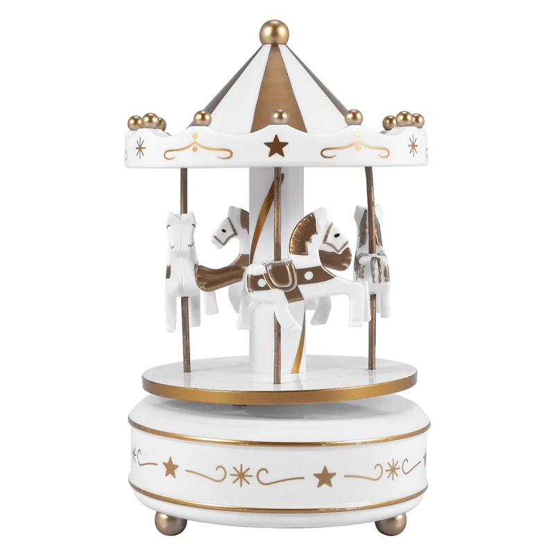 A48U Kotak Musik Merry Go Round Kotak Musik Dekorasi Ruangan Kotak Musik Putar Putar Hadiah Terbaik untuk Anak Laki-laki Perempuan