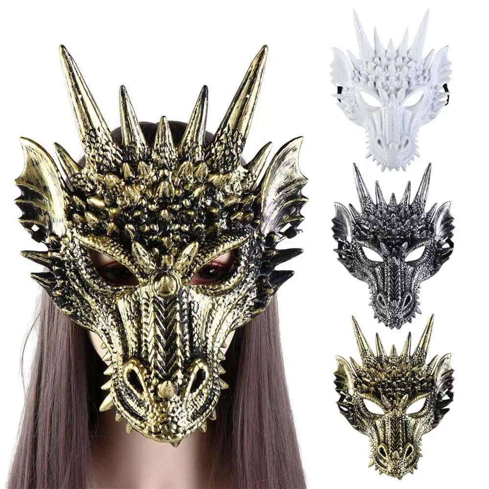 For Men Face Mask Halloween New Year Decoration Dinosaur Party Accessories Anime Mask Dragon Mask Masquerade Cosplay Prop