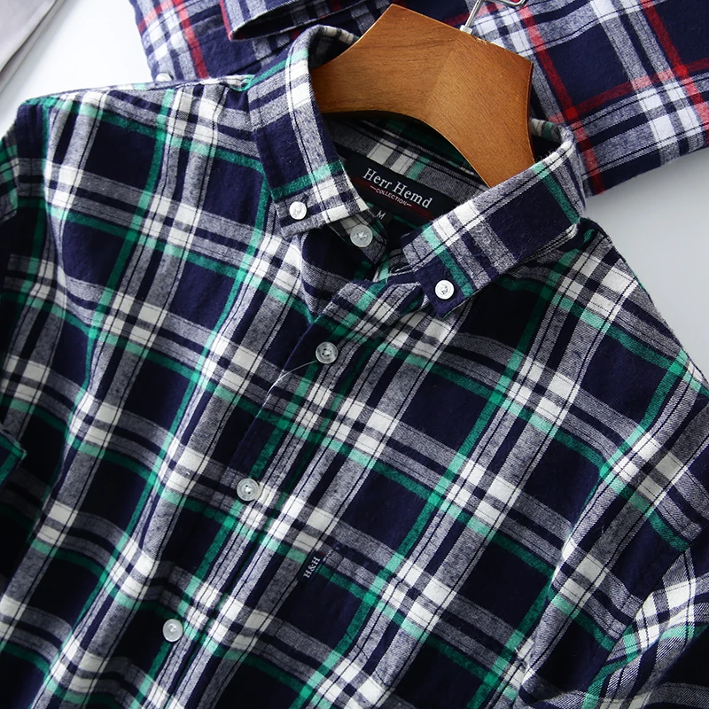 

Faionable Quali Pure Cotton Plaid irt Men's Casual Long Sve Spring Trendy Clothing Youth ulari Loose Fit