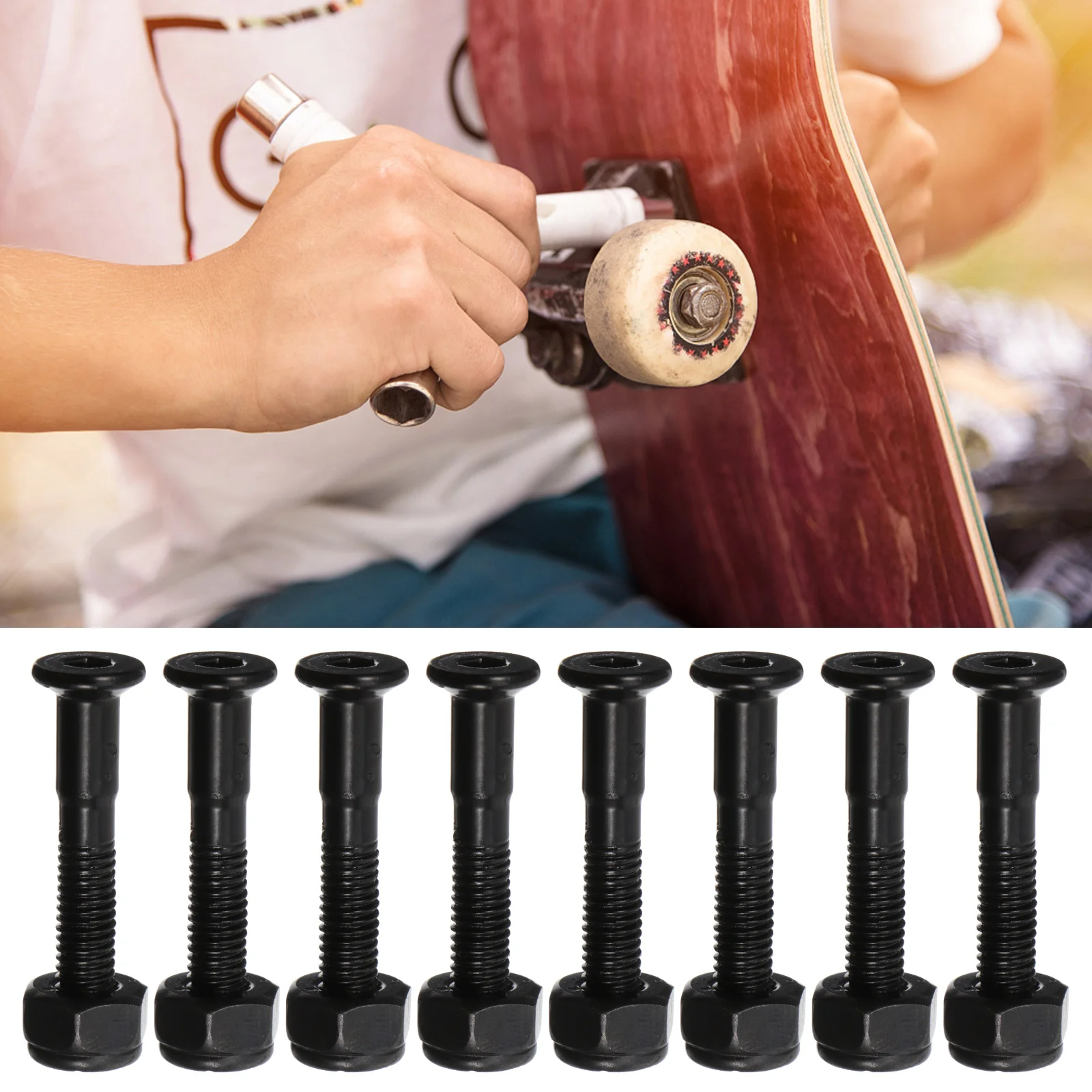 Juego de 40 tornillos de montaje prácticos para Longboard, juego de pernos de montaje para monopatín