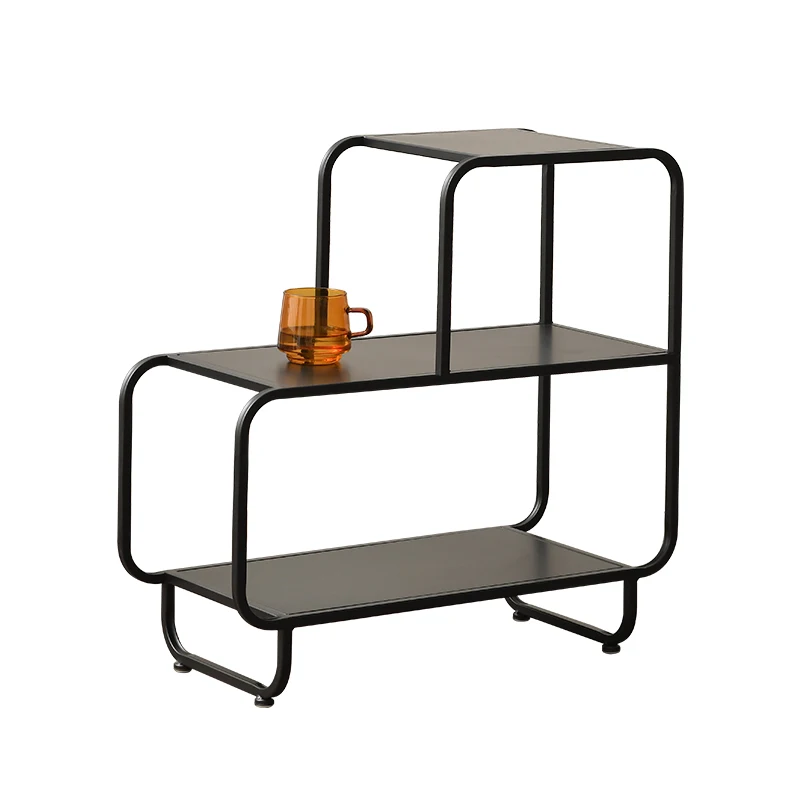 Wrought iron living room storage side table, with corner design, can be placed on bedside tables