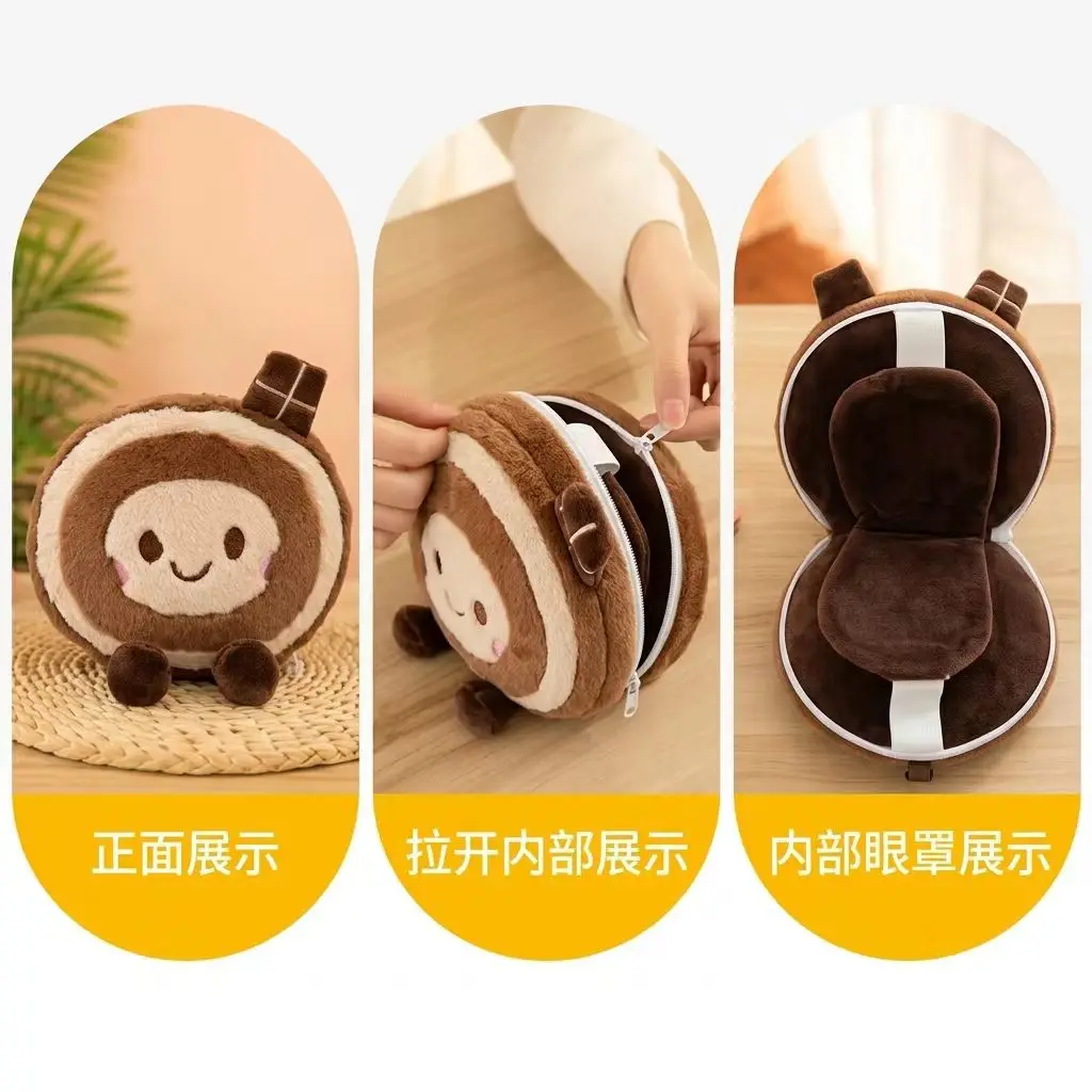 New Portable 2 In 1 Neck Pillow Multifun Sleeping Mask Travel Eye Cover Flight Leg Rest Airplane Office Napping Sleeping Pillow