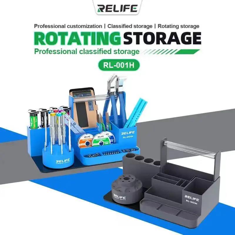 RELIFE RL-001H 360° Rotating Intelligent Repair Storage Rack For Mobile Phone Repair Tool,Classified Storage,Organizing Holder