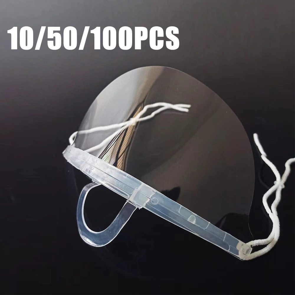 UKCOCO 10-Pack Reusable Anti-Fog Nose Cover Shield – Clear Plastic Mouth Guard For Chefs & Food Service, Professional Splash Protection, Breathable Design