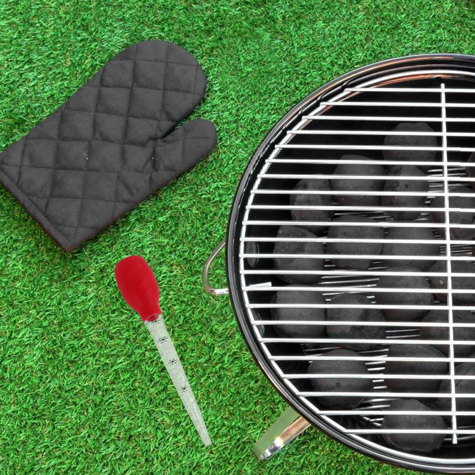 Baster de pavo pequeño de silicona de calidad alimentaria, resistente al calor para cocinar, marinar carne de res, pollo, barbacoa con cepillo de limpieza incorporado