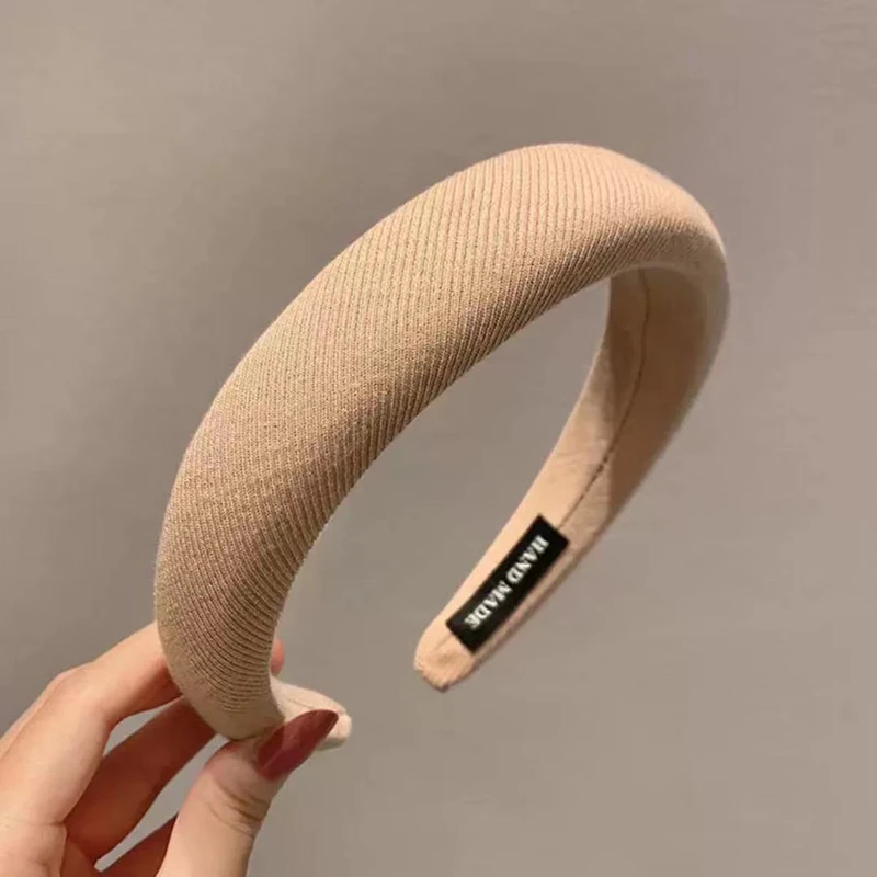 Verdicktes, festes, breites Haarband für Damen, Vintage, weiches, elastisches Stirnband, Mädchen-Lünette, Haarband, Kopfbedeckung, modisches Haar-Accessoire – Detail 7