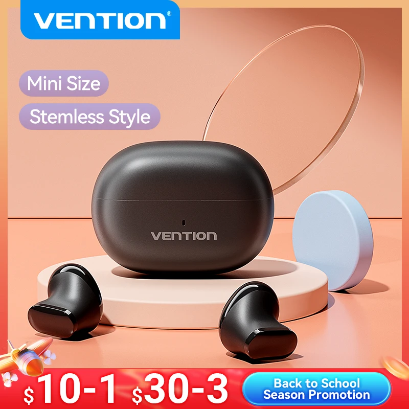 

Vention Bluetooth 5.3 Earphone Wireless Earbuds Headset Smart Noise Canceling Sport Gaming Sweatproof Built-In Microphone Touch