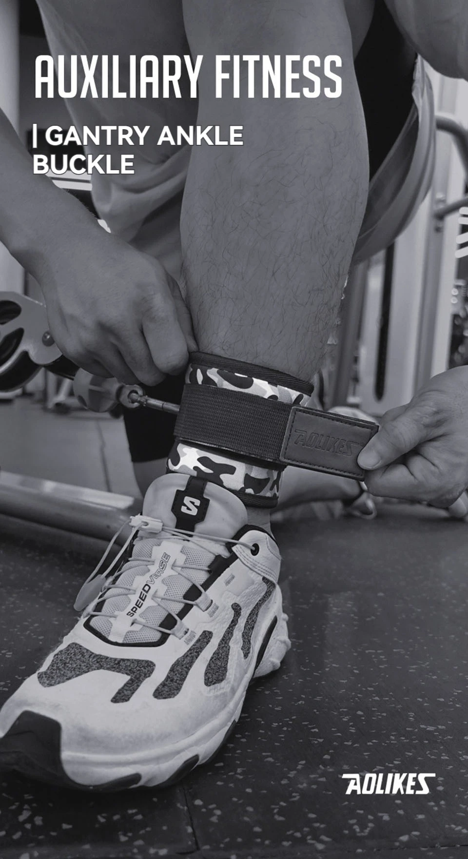 Aolikes verstellbare gepolsterte Knöchel manschetten gepolsterte Träger D-Ring Glute Kickback für Kabel maschine, ideal für Gesäß übungen – Detail 3