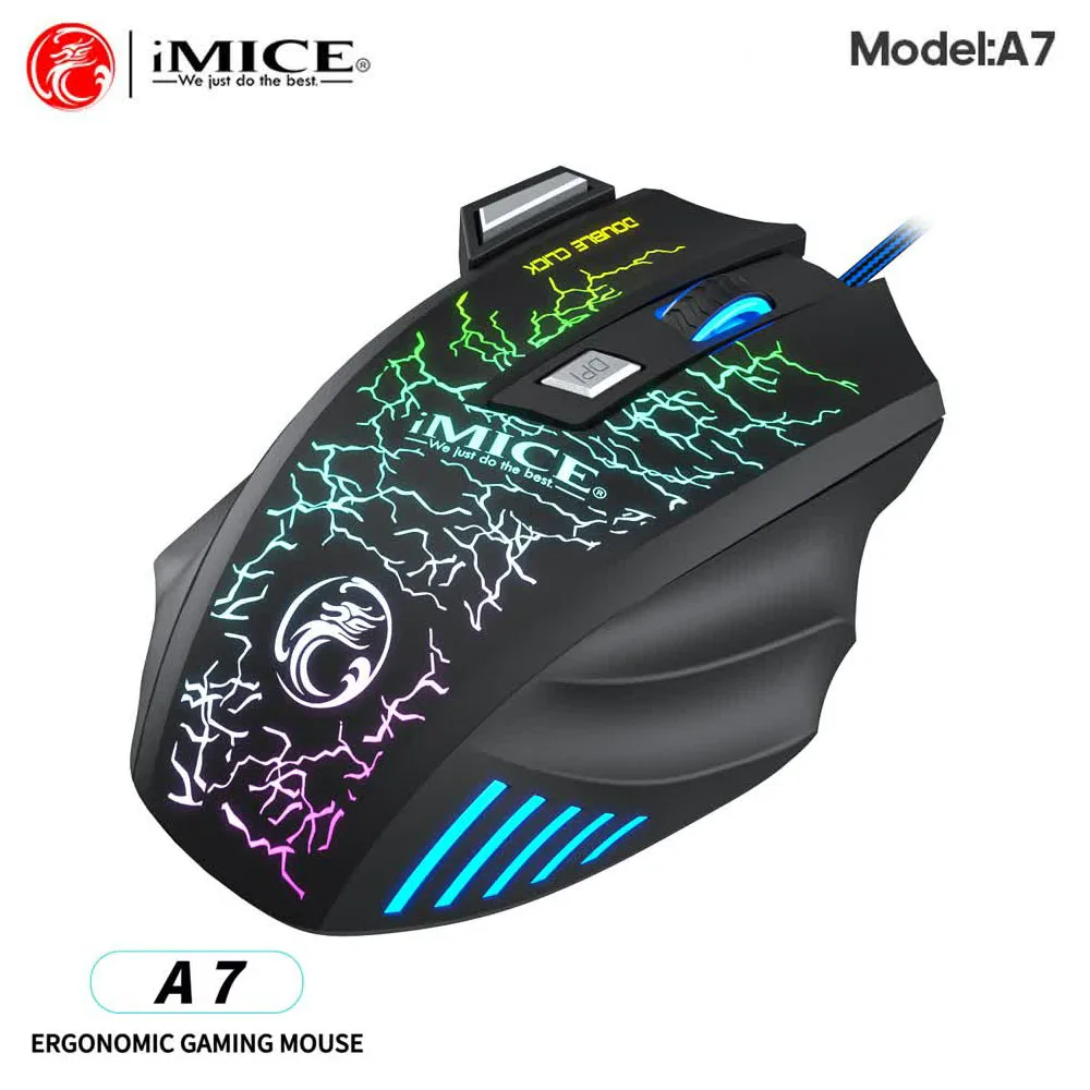 Colorful LED Computer Gaming Mouse Professional Ultra-precise For Dota 2 LOL Gamer Mouse Ergonomic 2400 DPI USB Wired Mouse