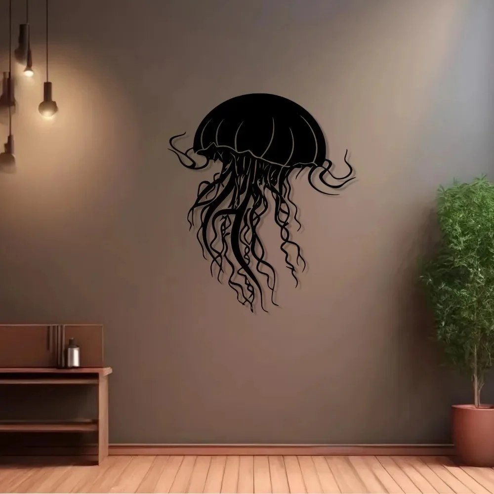 Jellyfish Metal Wall Art Iron Sculpture Weatherproof Marine Gift