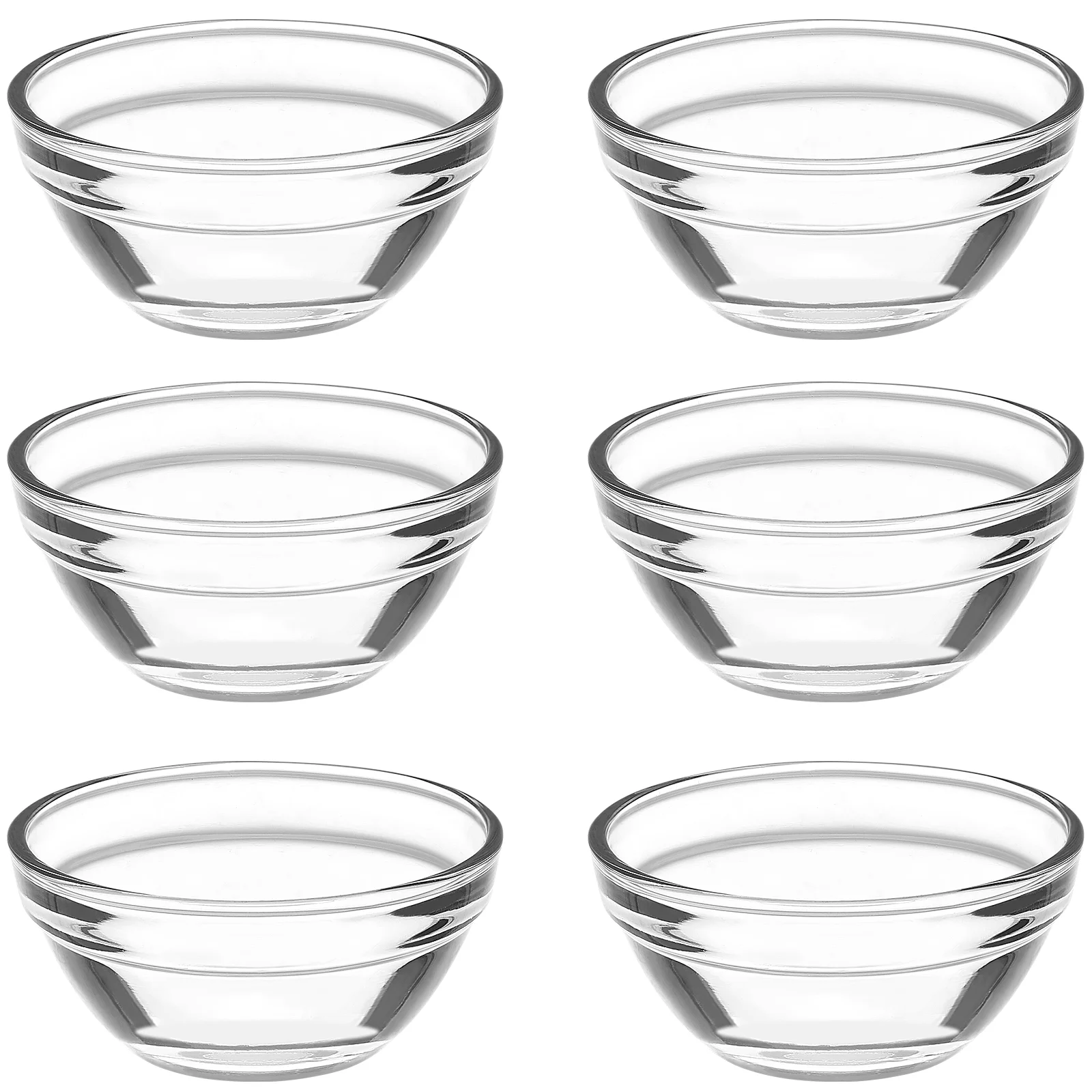 

6 Pcs Candy Containers Bozai Cake Bowl Pudding Bowls Cups Mini Prep Wooden Clear Glass Dessert Transparent Small