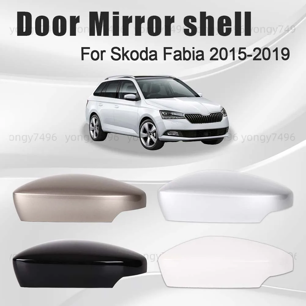 

Protective Cover Door Mirror Shell For Skoda Fabia 2015 2016 2017 2018 2019 Golden White Black Picture Frame Lens Replace