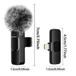 Lavalier wireless microphone for mobile, audio video recording, mini mic to iPhone, Android, laptop, live gaming, new 6 Main Sales IPhone Wireless Microphone - №6