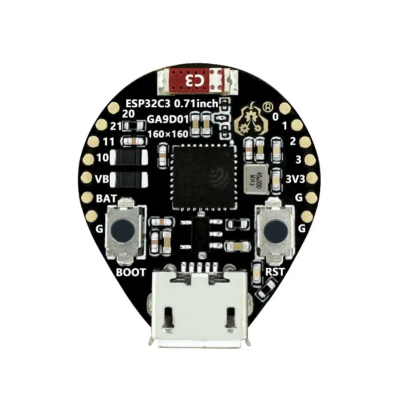 ESP32 C3 Круглая макетная плата ЖК-дисплея IPS Electronic EYE 0,71 дюйма 160*160 пикселей Экран часов GC9A01 4-линейный SPI