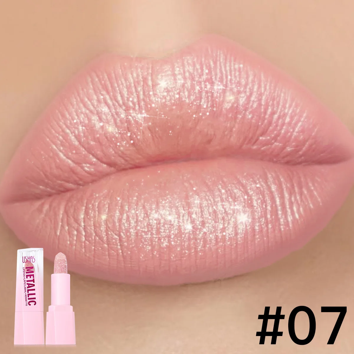 USHAS Pearl Lipstick Matte New Lip Plump Long-lasting Non-stick Cup Waterproof Explosive Lip Gloss Lip Makeup