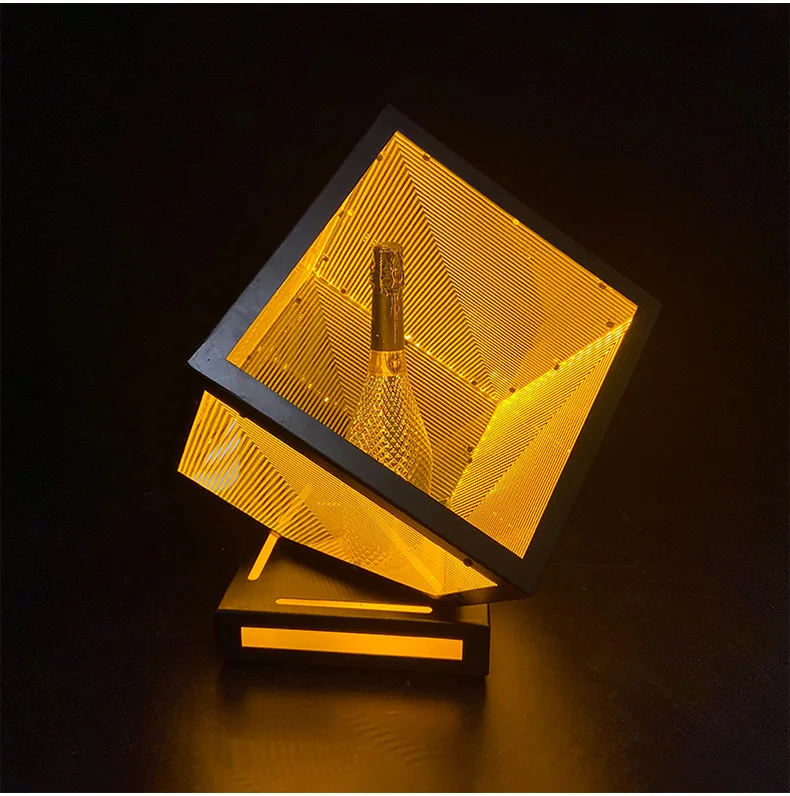 High-End Bespoke LED Bottle Display RackClub VIP Wine Prop Led Illuminated Champagne Bottle Presenter Service For Bar