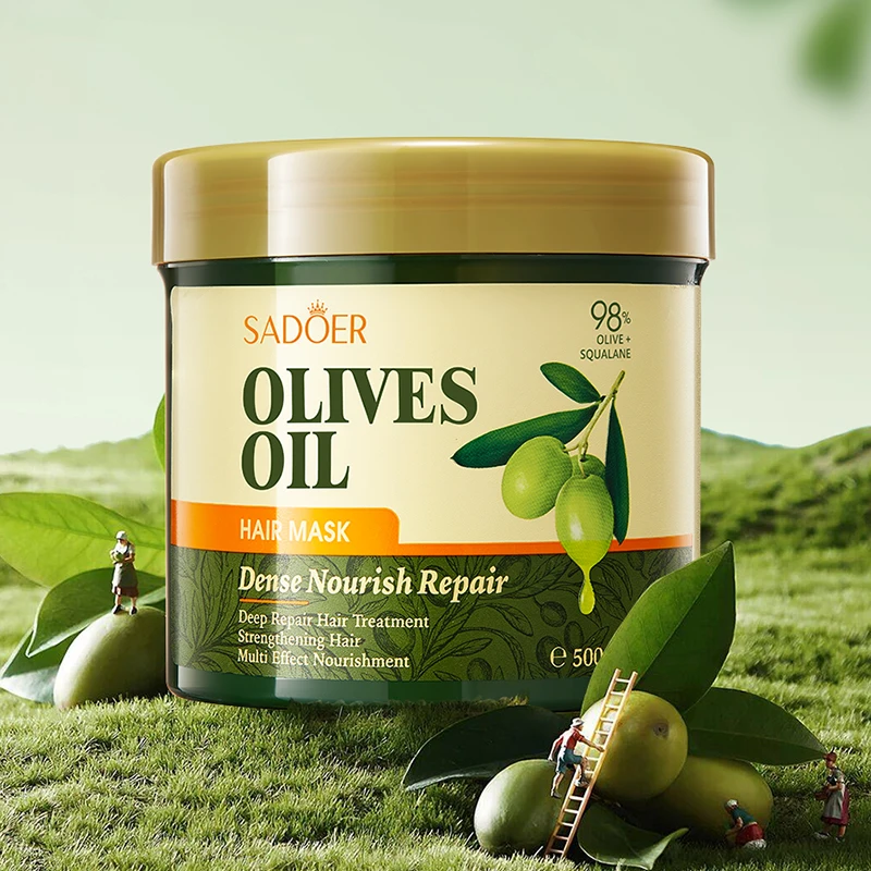 500 مللي SADOER زيت الزيتون إصلاح تليين مغذي ترطيب شامبو عميق بلسم قناع الشعر إصلاح تليين X0O4