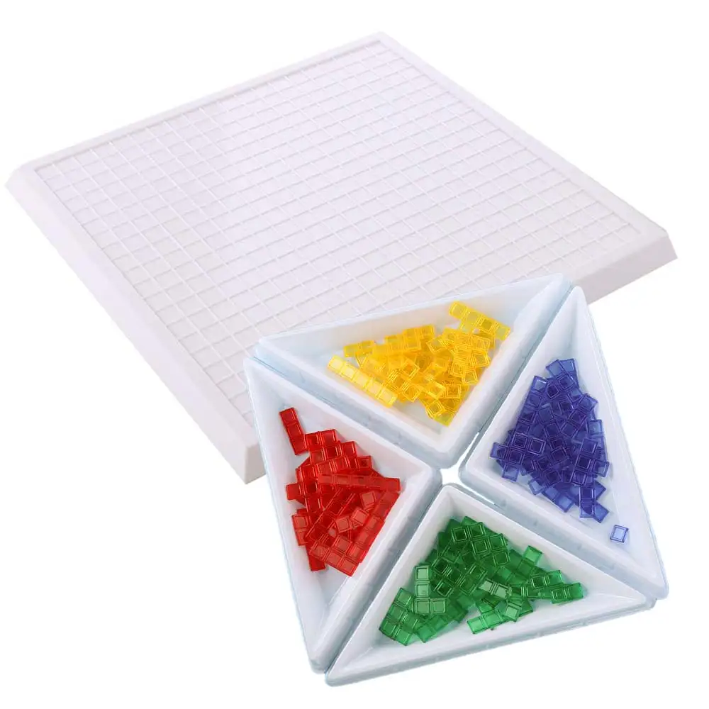 

Пластиковая настольная игра Блокус Монтессори, многофункциональная игра с цветными квадратами, портативная головоломка для раннего образования, стратегическая доска