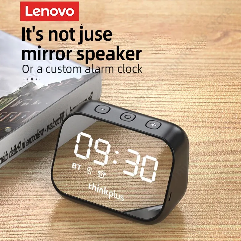 Lenovo TS13 Draadloze BT Speaker Draagbare Subwoofer Stereo Speler 9D Surround LED Digitale Smart Alarm Mirror Design Speaker