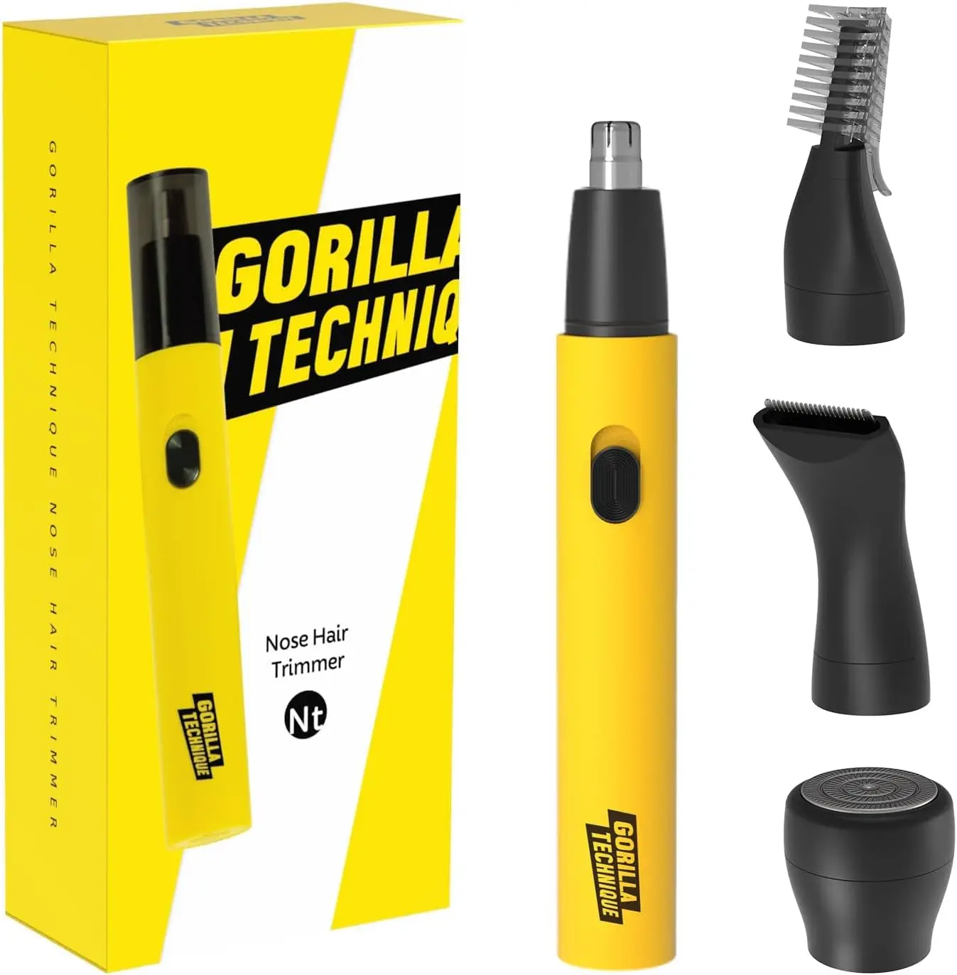 

Rechargeable 4-in-1 Nose Ear Eyebrow Hair Trimmer for Men, Painless Grooming with High-Speed Motor and 4 Heads