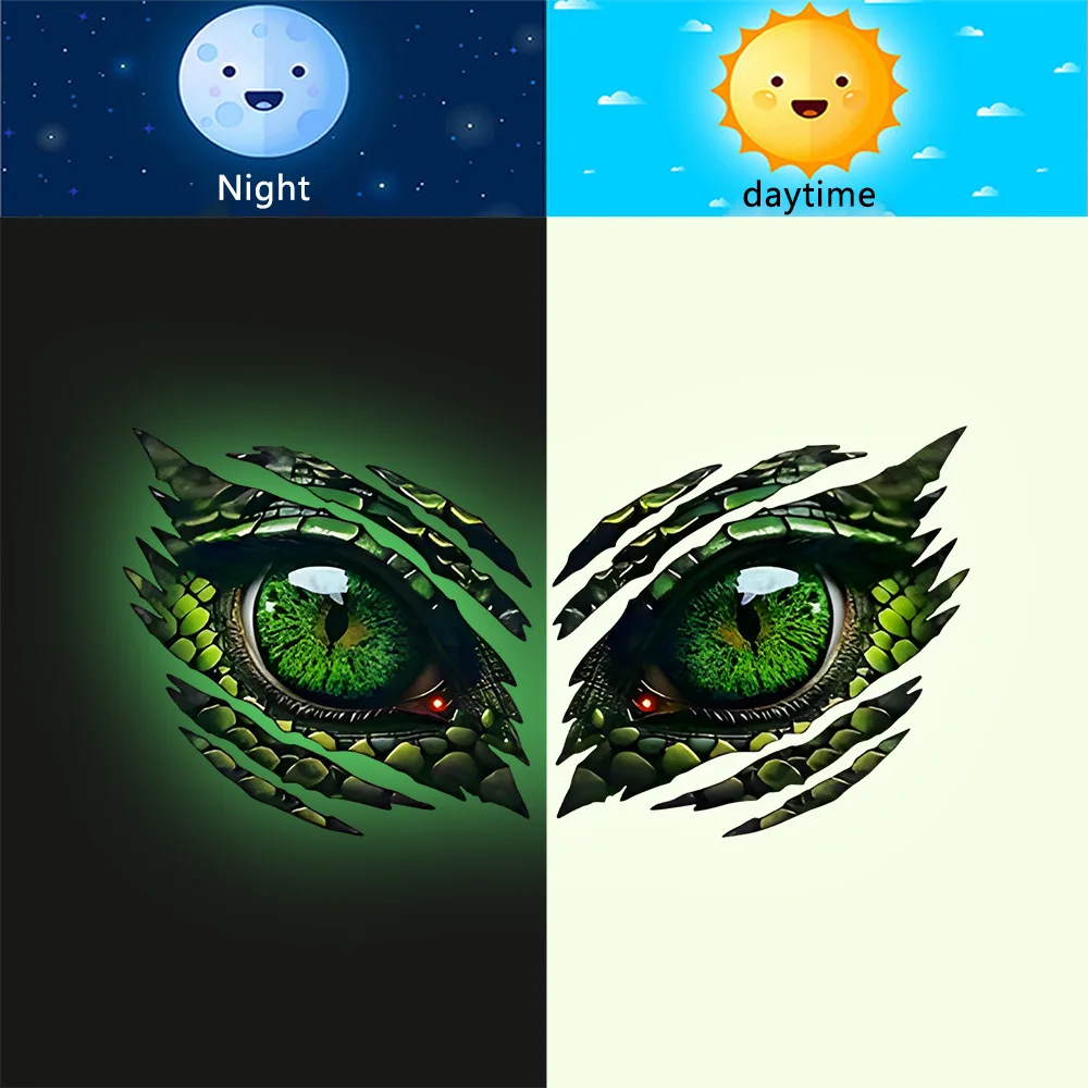 Dinosaur Eyes Toilet Stickers Moto Scooter Body Windshield Helmets Fuel Tanks Vinyl Accessories Decals for Halloween MakeUp Gift