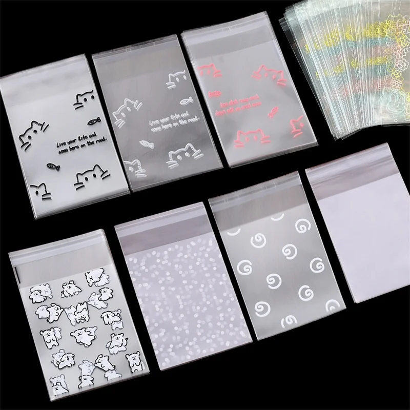 

50pcs Opp Transparent Cute Self-adhesive Bag Small Card Zipper Bag Card Gift Bag Star Packaging Self-adhesive Plastic Pouch