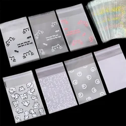 50pcs Opp Transparent Cute Self-adhesive Bag Small Card Zipper Bag Card Gift Bag Star Packaging Self-adhesive Plastic Pouch