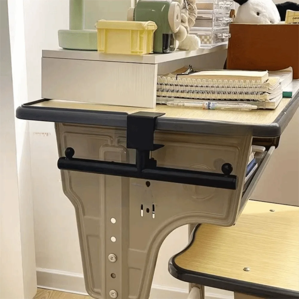 Adjustable Desk Mount Hook Carbon Steel Easy Install Mobile Storage Rack No-Drill Design Strong Load-bearing