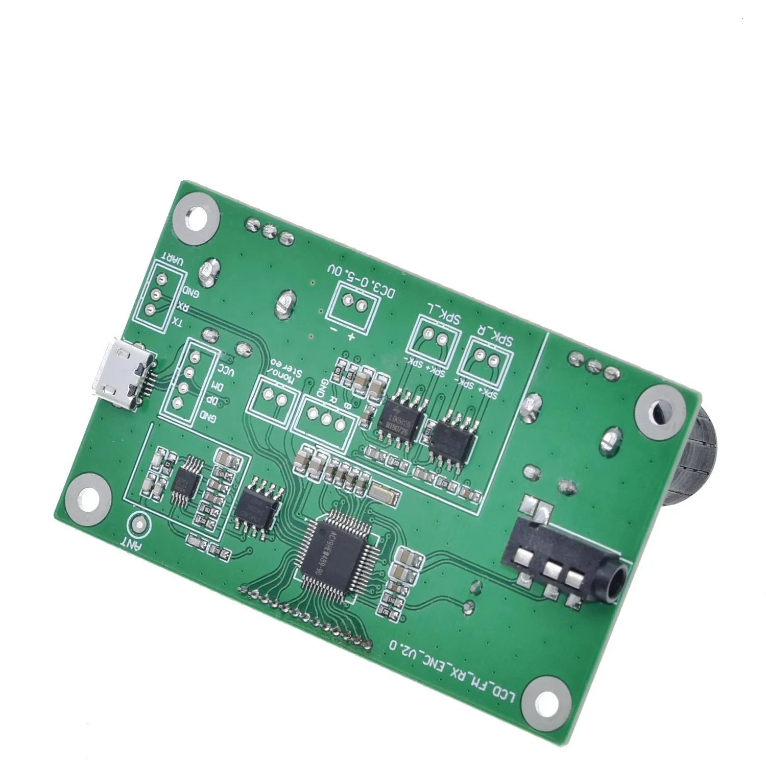 FM Radio Receiver Module Frequency Modulation Stereo Receiving PCB Circuit Board With Silencing LCD Display 3-5V LCD Module