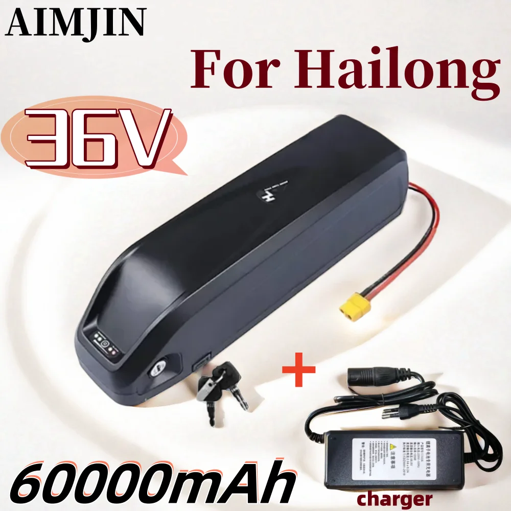 

36V 60Ah For Hailong Battery for 250W~1500W Motorcycle/bicycle Waterproof LithiumBattery + Charger