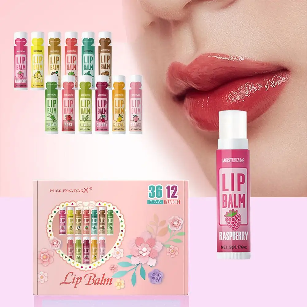 

36pcs Moisturizing Lip Balm Set Fade Lip Lines Deep Nourishing And Brightening Smooth Lip Balm Daily Lip Care Gifts Kit