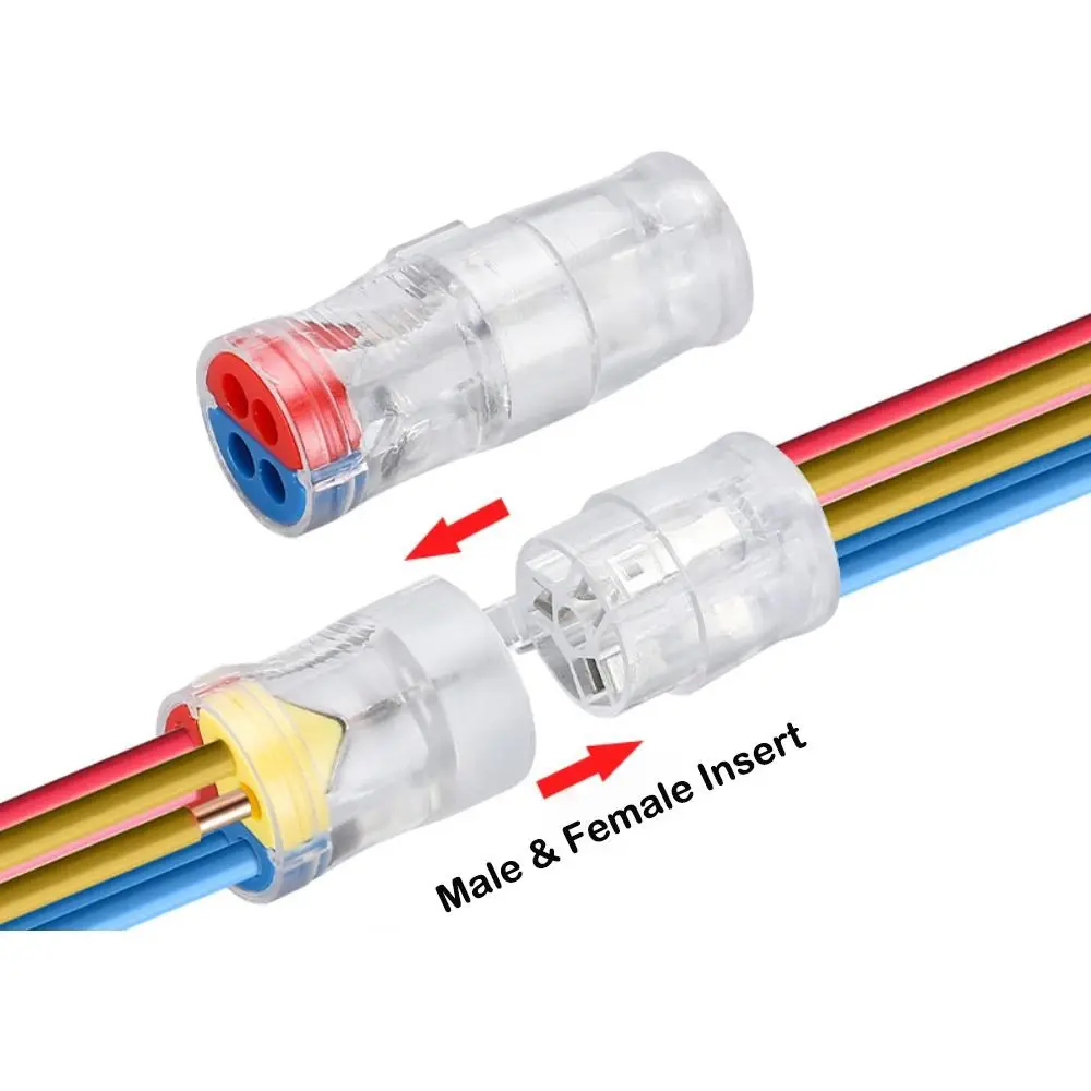 Two In Four Out Quick Terminal Block Compact Splice Electrical Connectors Small Docking Type Electrical Wire Cable Connector