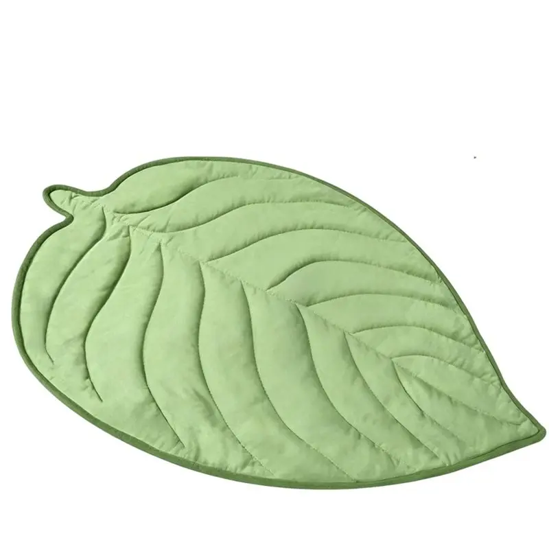 [B17B!】 Leaf Shape Dog Cooling Mat, Pet Pad Reversible All-Season Blanket For Dogs& Cats-Sage Green, Small Size(34X39 In)