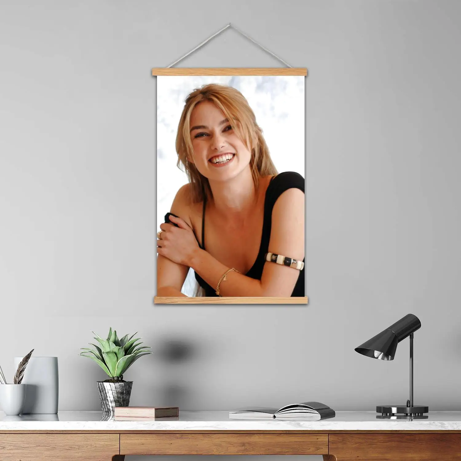 كيرا نايتلي مؤطرة جدار اللوحة قماش ملصق فني وفن جدران، ديكور غرفة نوم الأسرة الحديثة، اللوحة الزخرفية #2