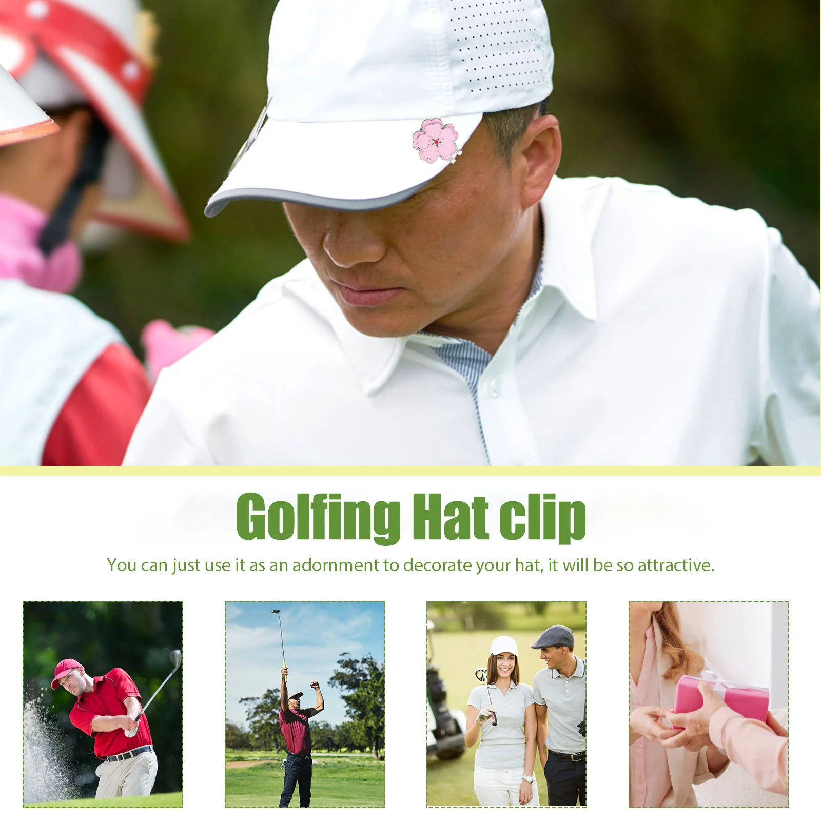 Golf Hat Clip para Homens, Golfs Marcador Decoração Acessórios, Metal Portátil Delicado, Magnético