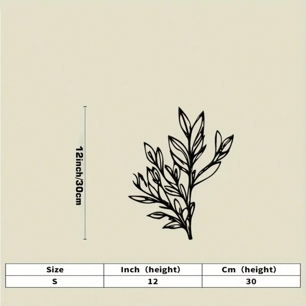 Iron Leaf Contour Metal Wall Art,2D Flat Laser‑Cut Silhouette,Farmhouse Style Leaf Outline Wall Hanging,Living Room