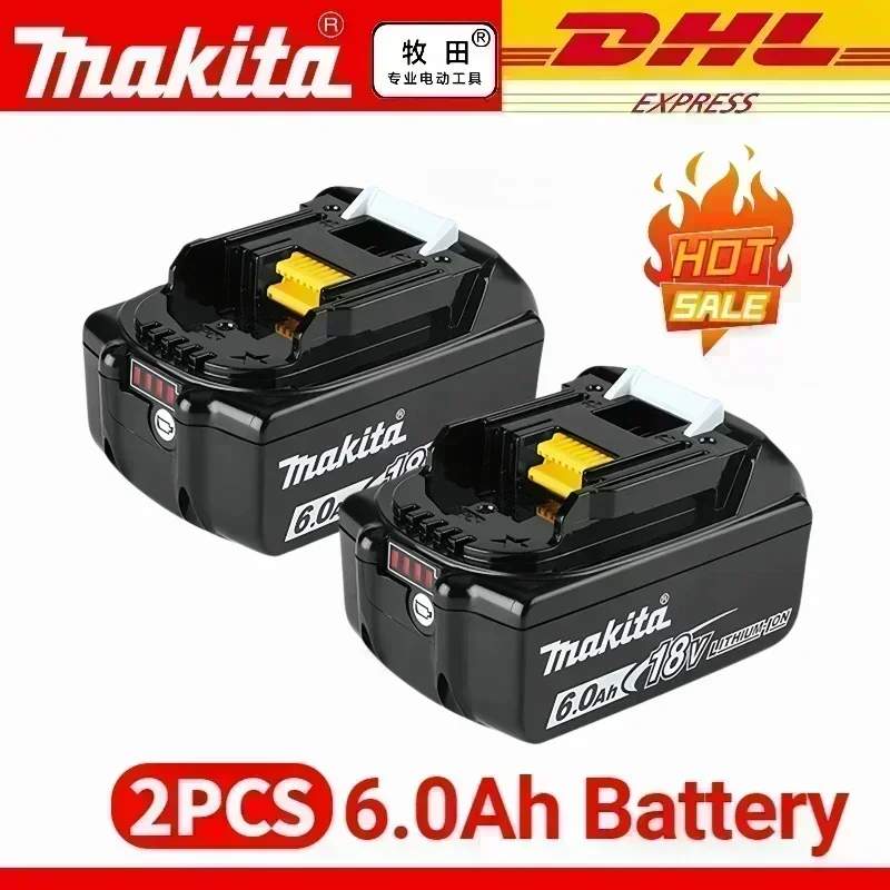 100% originele Makita-batterij, 6.0Ah 18V oplaadbare batterij voor DHP489 DGA404 DDF487 DTD173 DAS180 HR140D Makita 18V elektrisch gereedschap