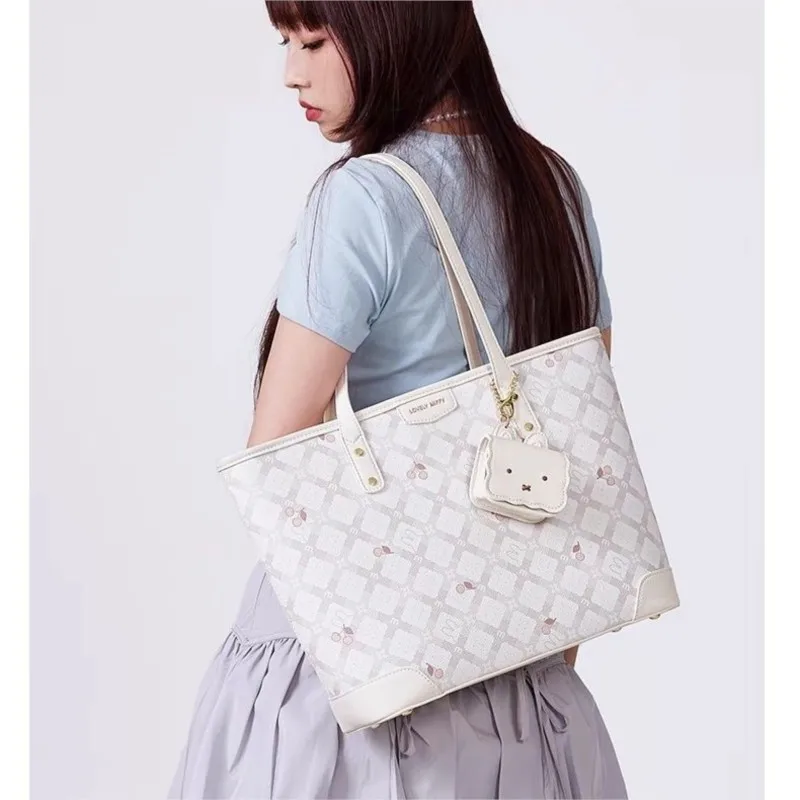 

Harajuku милая клетчатая сумка-тоут женская с принтом кролика большая вместительная сумка на плечо женская легкая роскошная модная сумка под мышками