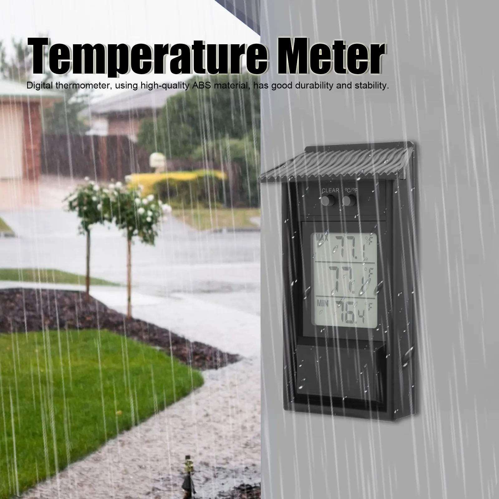 Garden Thermometer Digital Thermometer Outdoor Temperature Meter Gauge for Garden Greenhouse